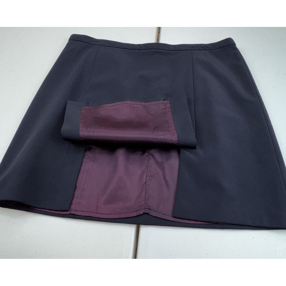 Vintage Laundry by Shelli Segal Women's Pleated Lined Navy Mini Skirt Size 12 - Picture 3 of 12